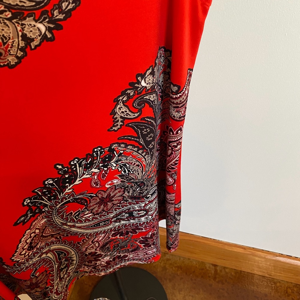 Melissa Paige Sleeveless Tunic Paisley Red XS - Picture 6 of 8